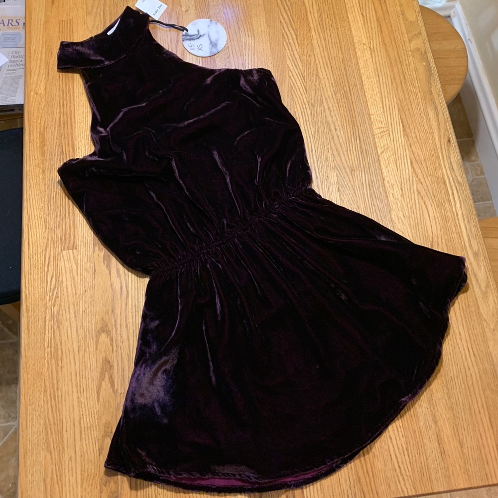 Line+Dot crushed velvet lined mini dress NWT